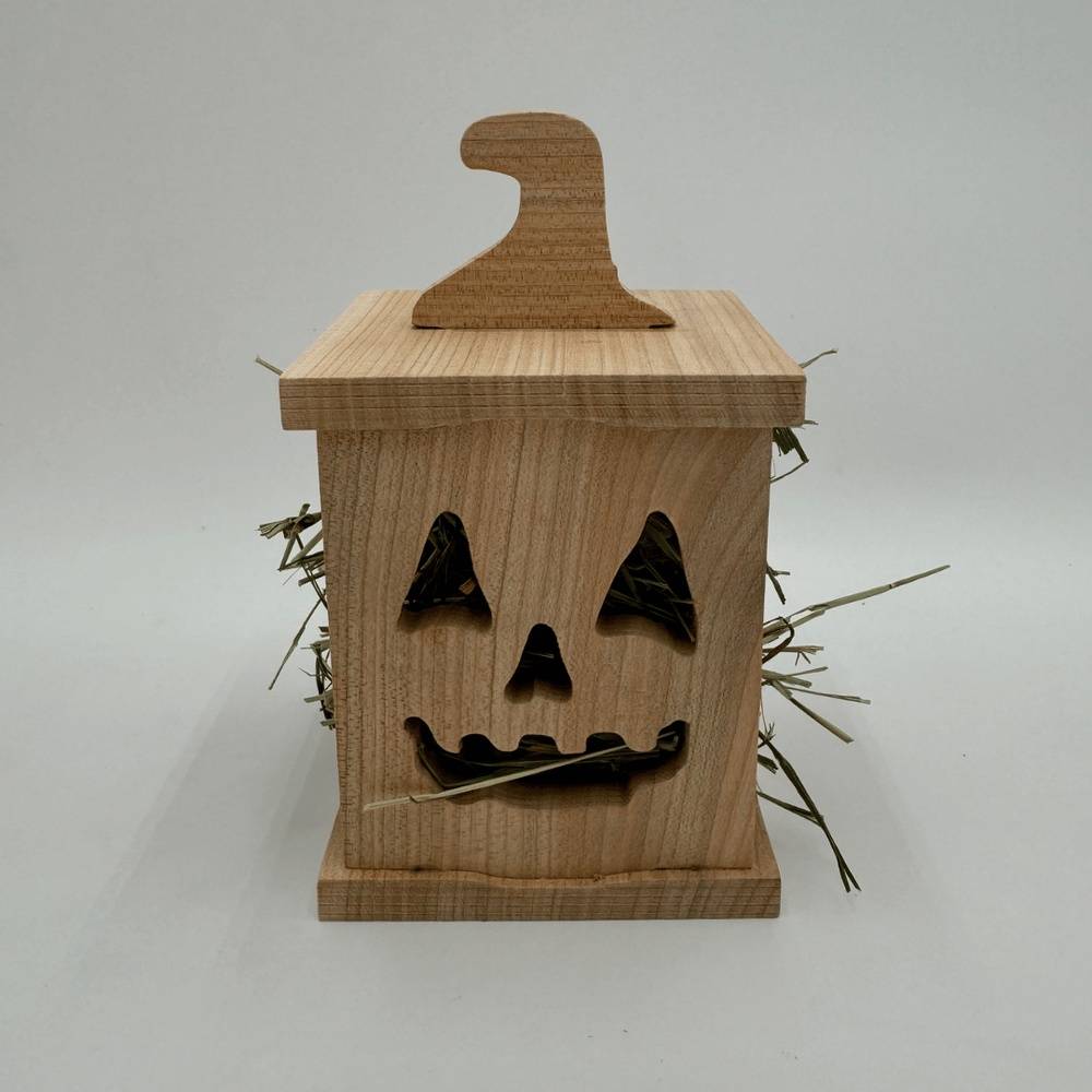 Jack-O'-Lantern  Wooden Hay Feeder for Bunnies and Small Pets