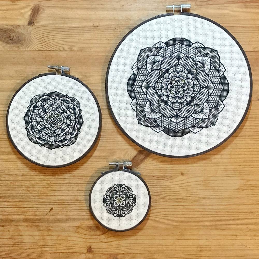 Blackwork embroidery kit from Purple Rose Embroidery