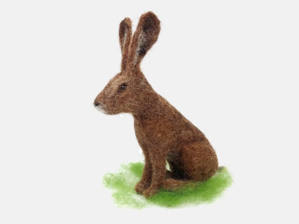 Needle felted hares kit by The Makerss