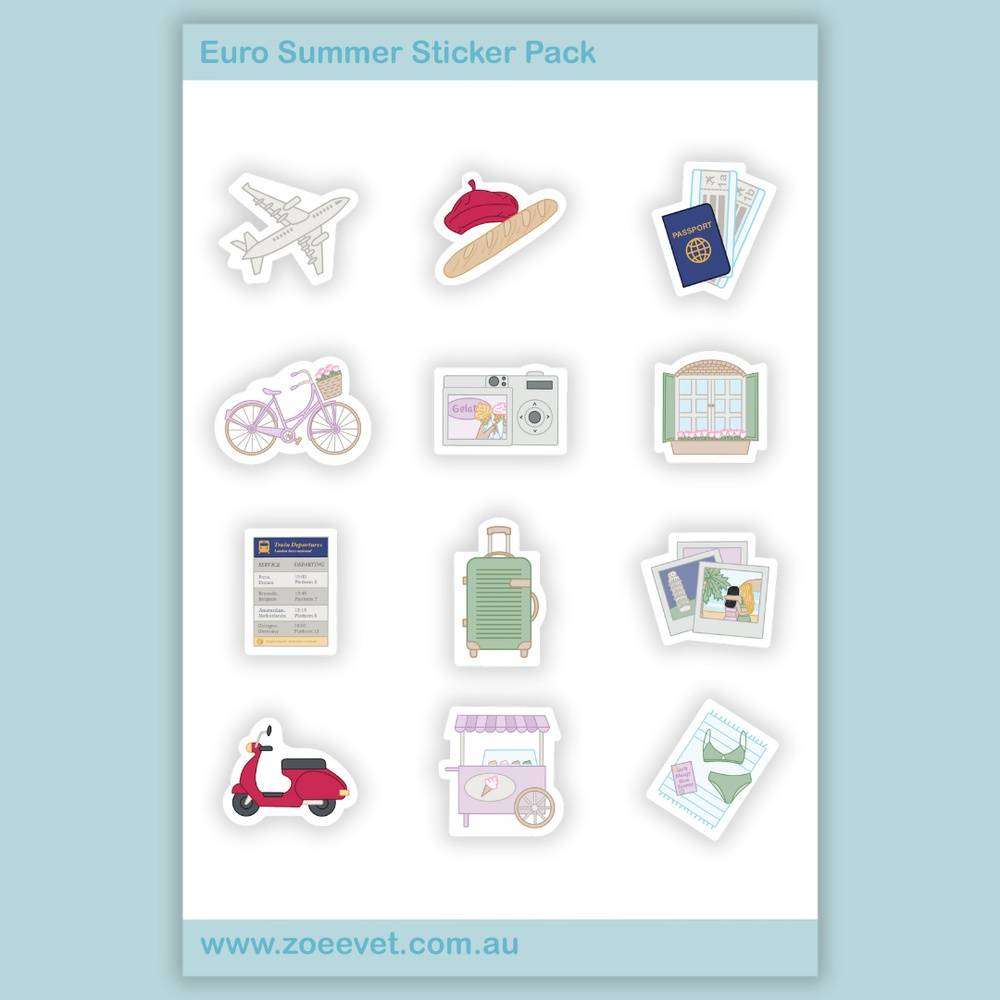 Euro Summer Sticker Pack