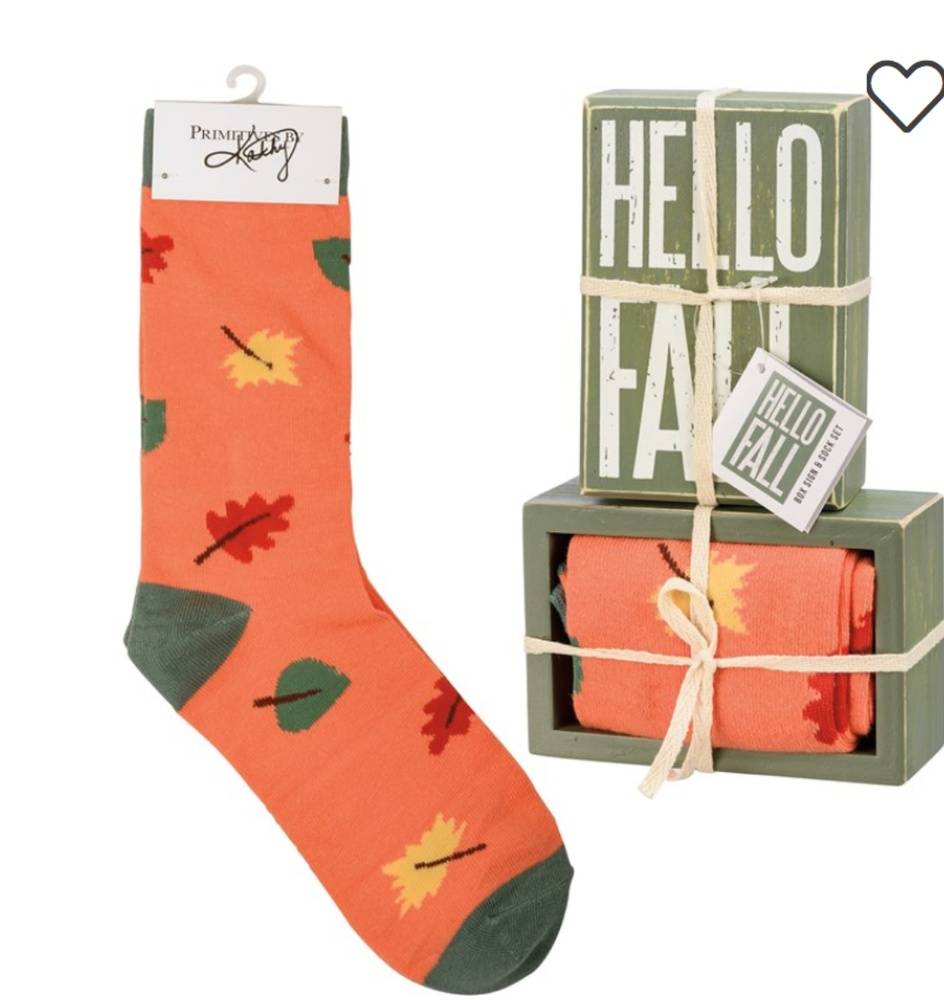 Fall Sign and Sock Set