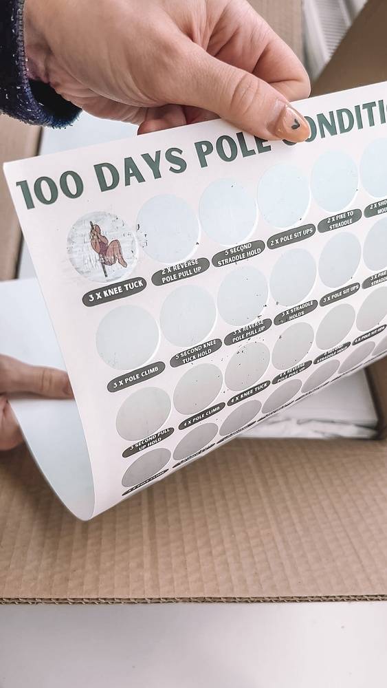 100 Day Pole Conditioning Scratch Off Poster