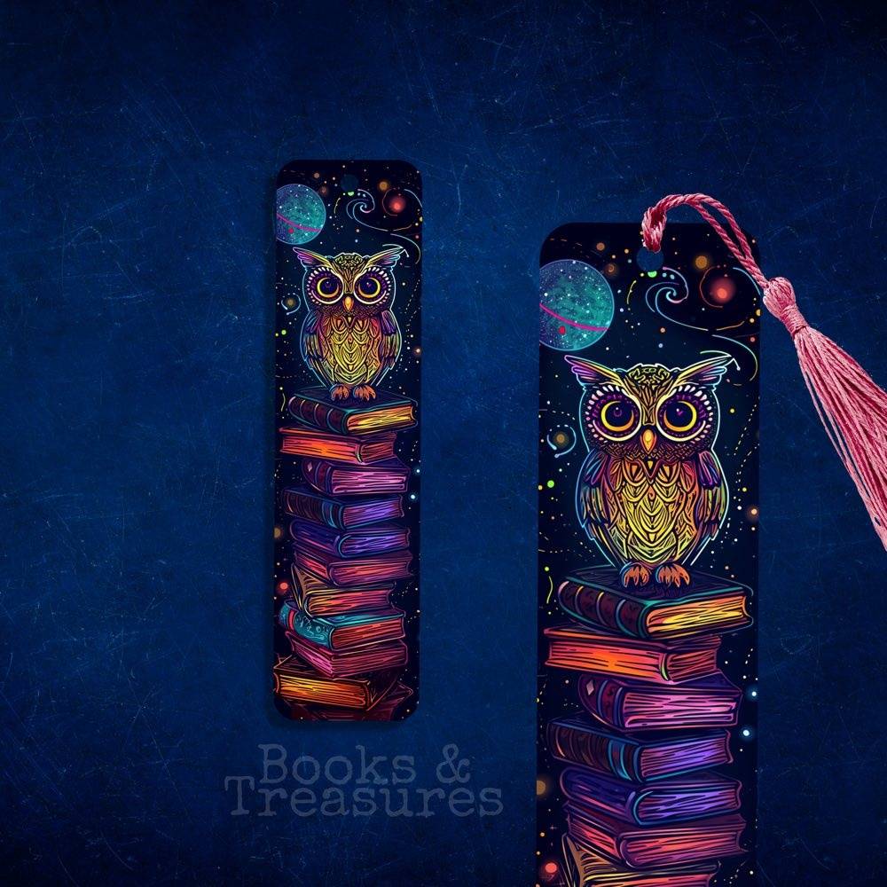 Rainbow Owl Space Bookmark