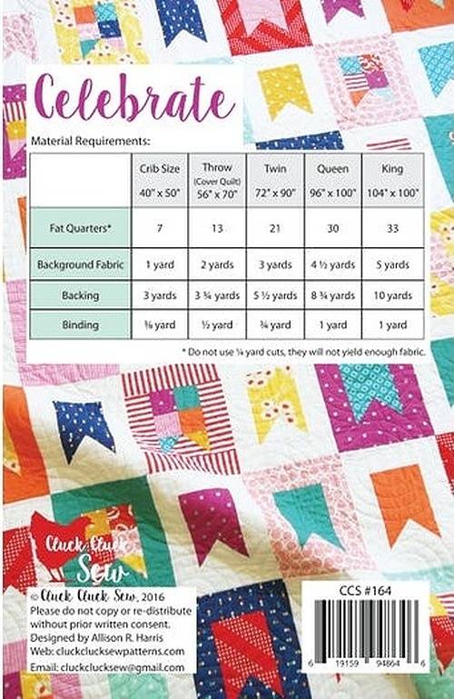 Celebrate Quilt Pattern - Cluck Cluck Sew