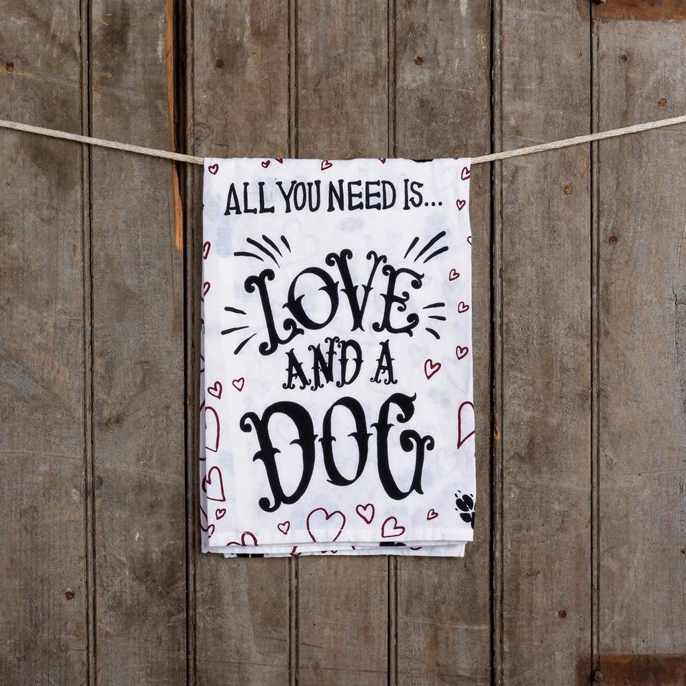 Love and a Dog Kitchen Towel