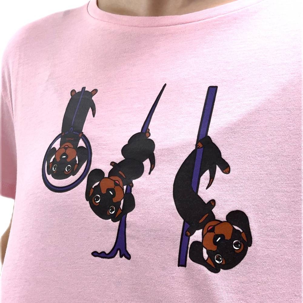 Aerial Sausage Dog Crop - Pink