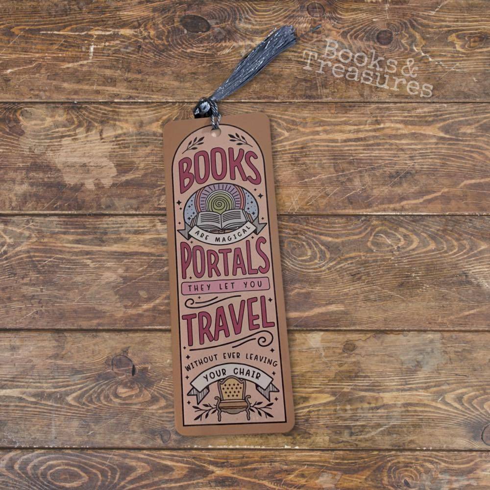 Books are Magical Portals Metal Bookmark