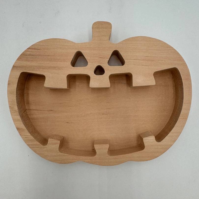 Halloween Wooden Plate - Pellet and Treat Feeder for Bunnies & Small Pets