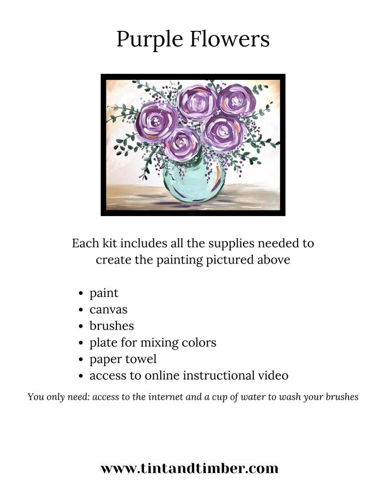 Purple Flowers Paint Kit