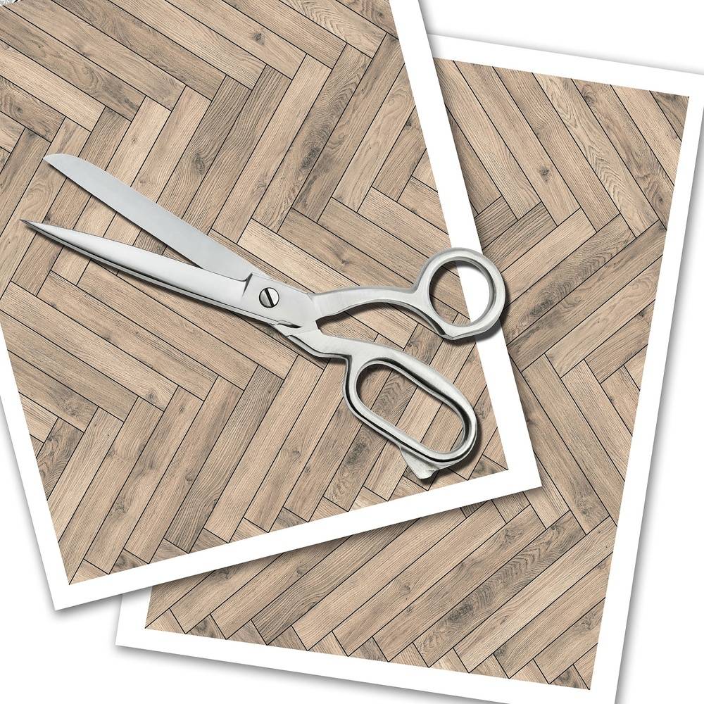 Wood Herrbone Printable flooring- Gray