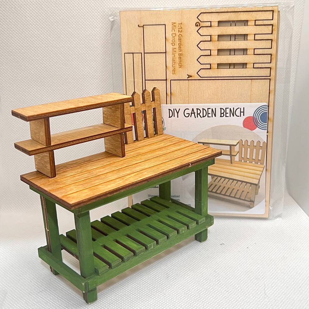 Miniature Garden Bench; 1:12 Scale