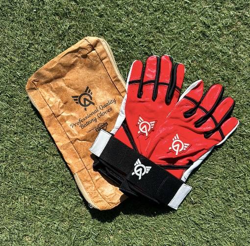 Batting Gloves w/ Wrist Wrap - YOUTH (Red)