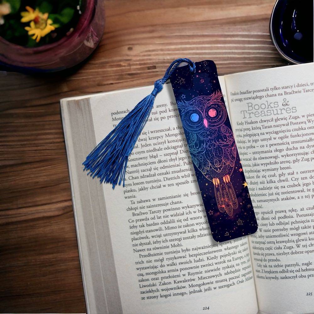 Rainbow Celestial Owl Bookmark