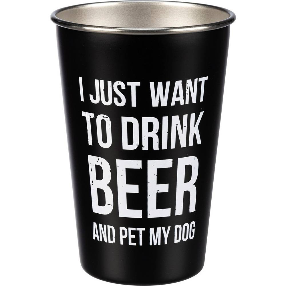 I Just Want To Drink Beer And Pet My Dog Pint Set of 2