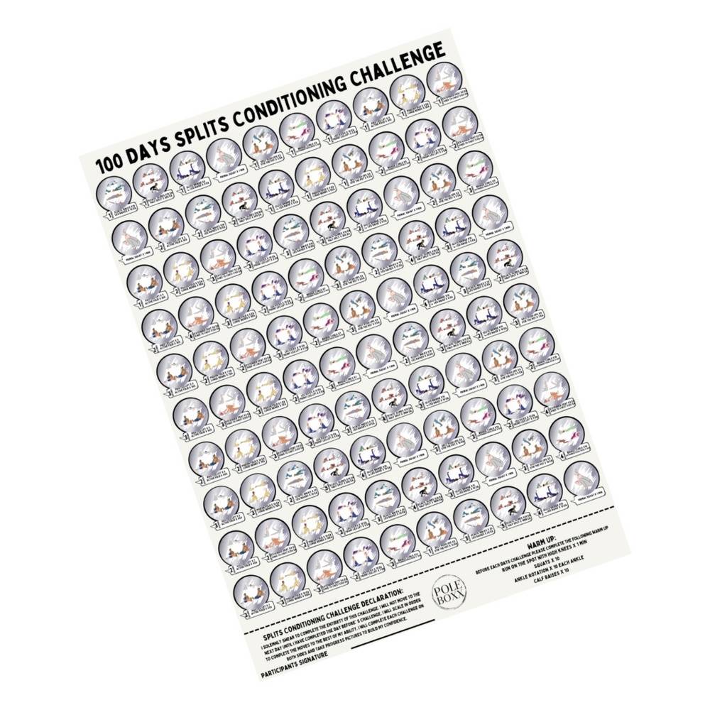 IMPERFECT 100 Day Splits Conditioning Scratch Off Poster USUALLY £12