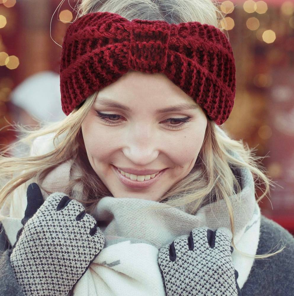 Knitted ear warmer headband -