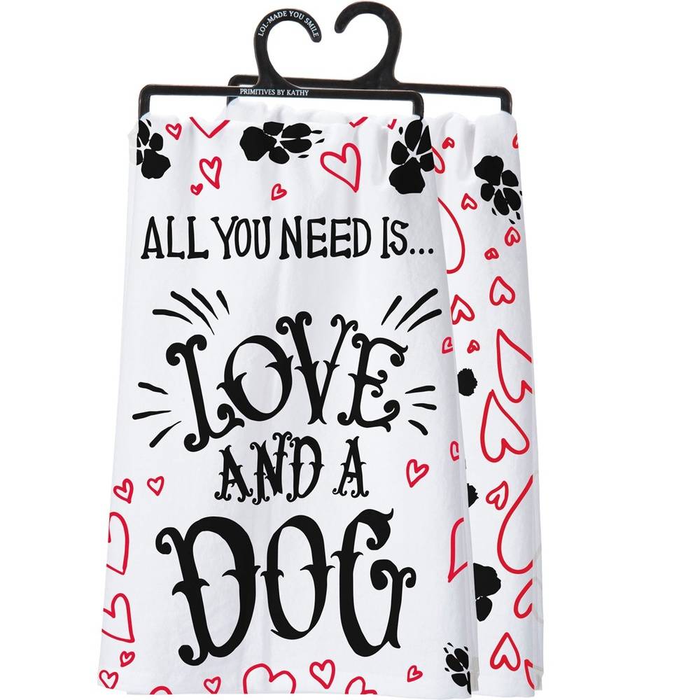 Love and a Dog Kitchen Towel