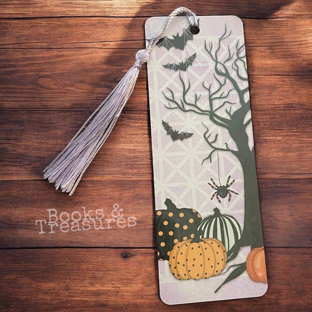 Elegant Pumpkin Halloween Metal Bookmark