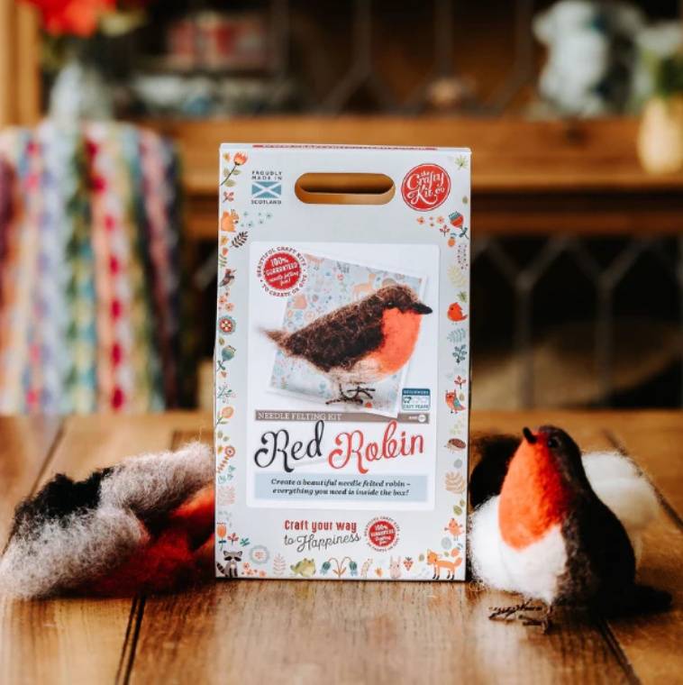 Robin needle felting kit from Craft Kit Company