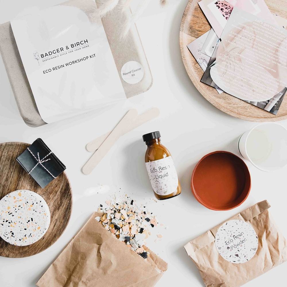 Terrazzo coasters kit from Badger & Birch