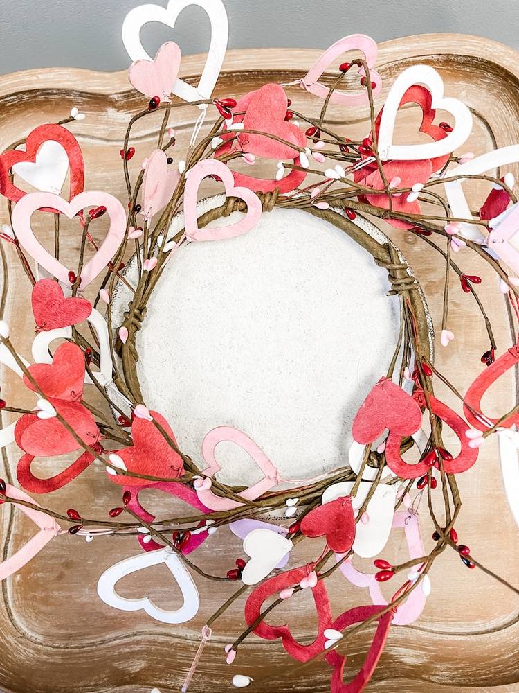 Wood Heart Wreath - 6.5"