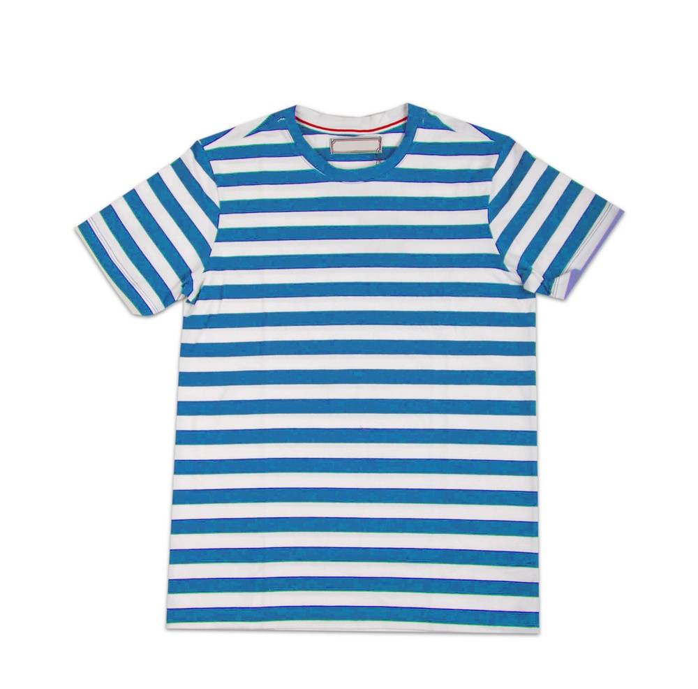 Round Neck T-shirt, Blue Stripes