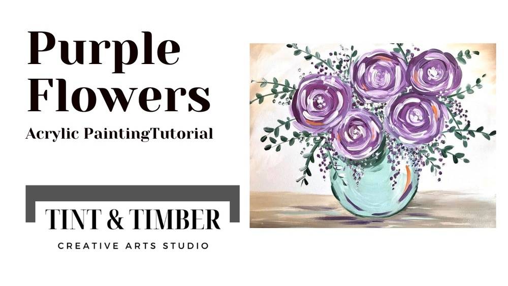 Purple Flowers Paint Kit