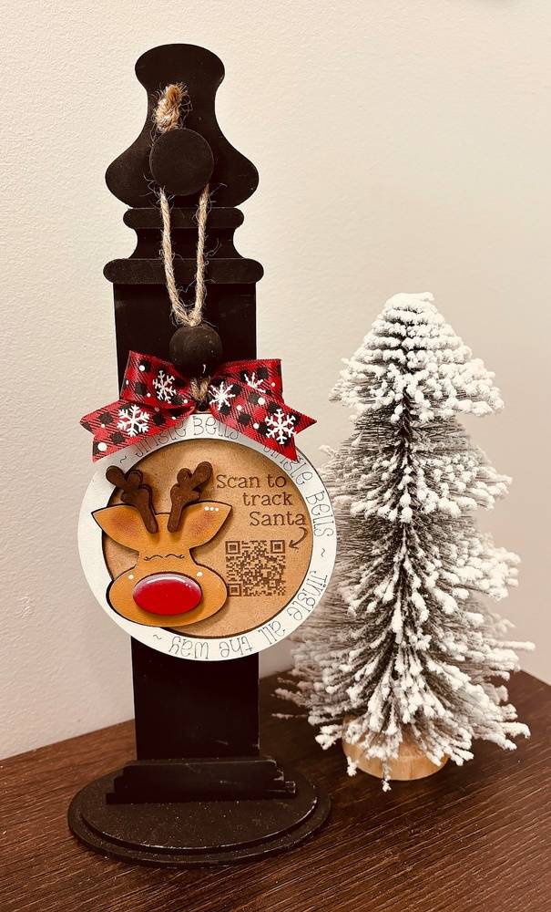 Reindeer Santa Tracker Ornament-DIY Wood Blank