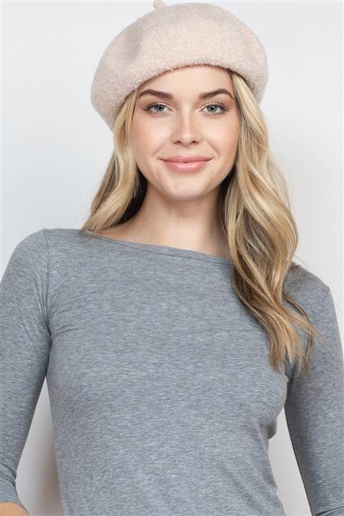 Ivory Beret Hat