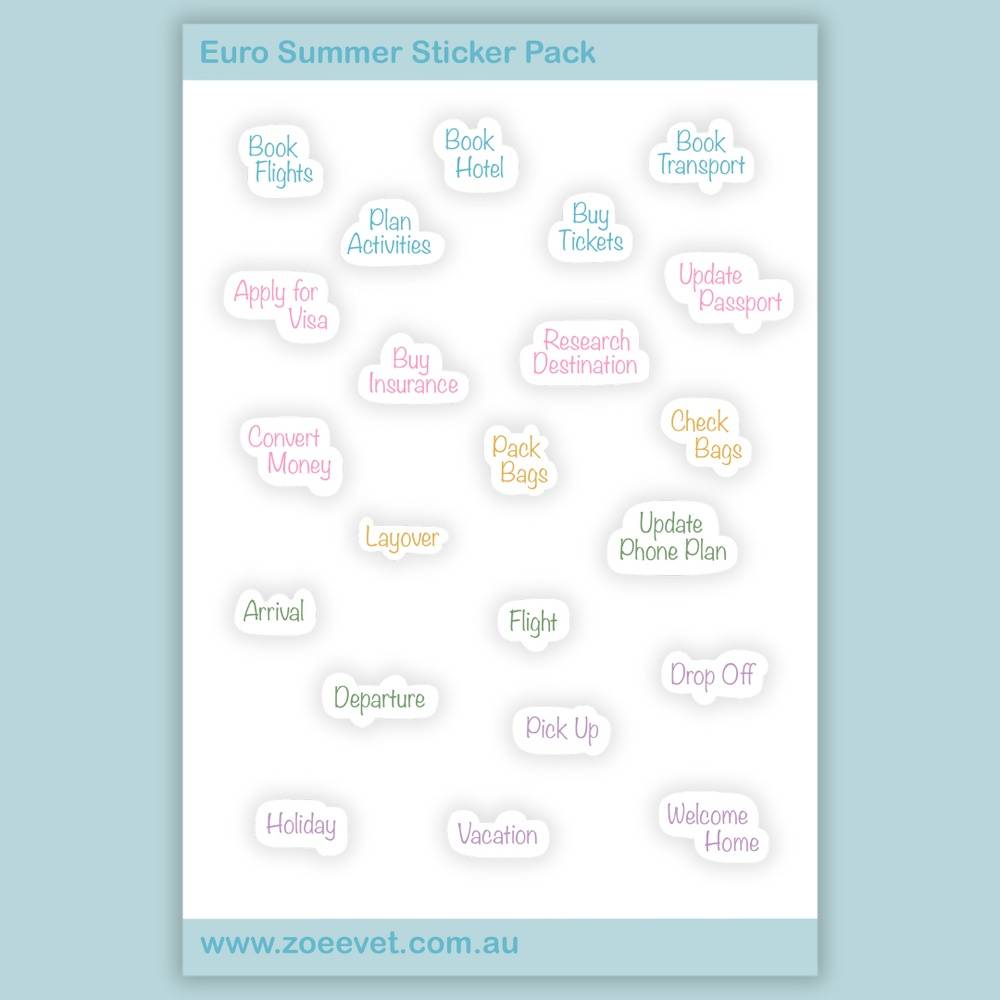 Euro Summer Sticker Pack