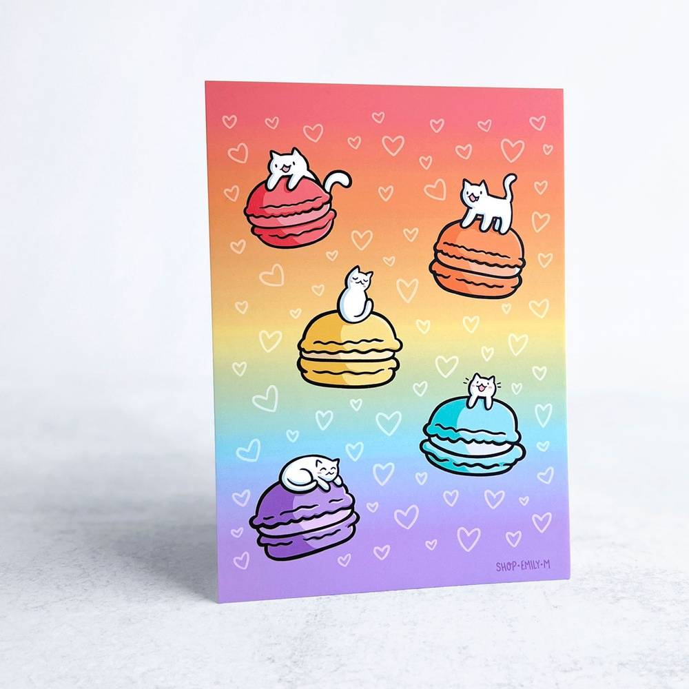 Macaron Kitties Print