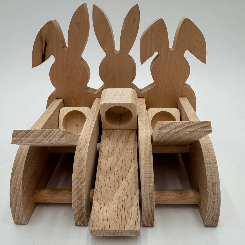 Wooden Bunny Logic Toy, Treat hider for Rabbits, Enrichment Toy for Bunnies