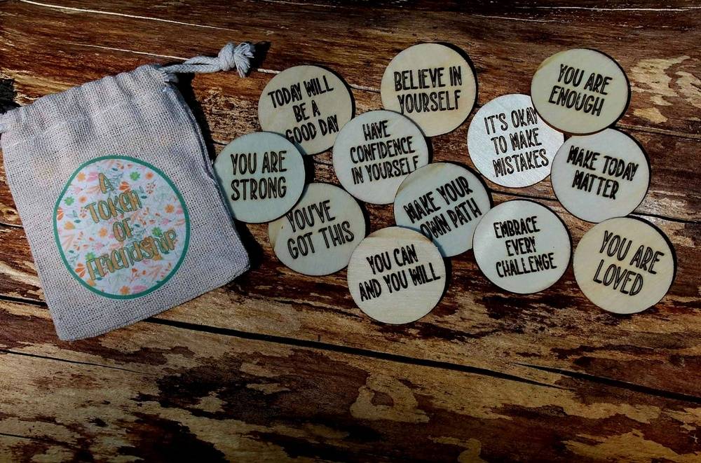 Positive affirmation token set