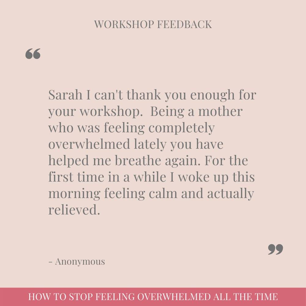 How To Stop Feeling Overwhelmed All The Time [on demand workshop]