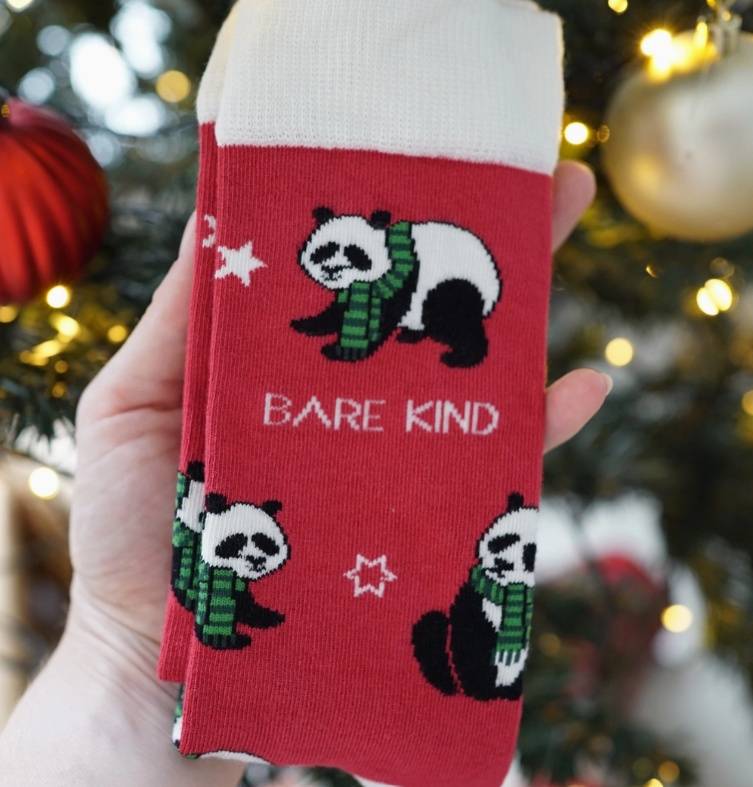 Panda Christmas Socks - Size 4-7