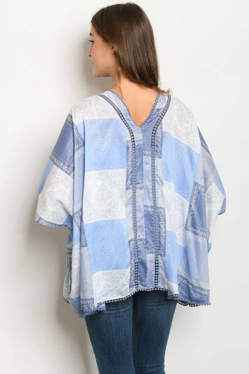 Boho Blue Patch Cardigan