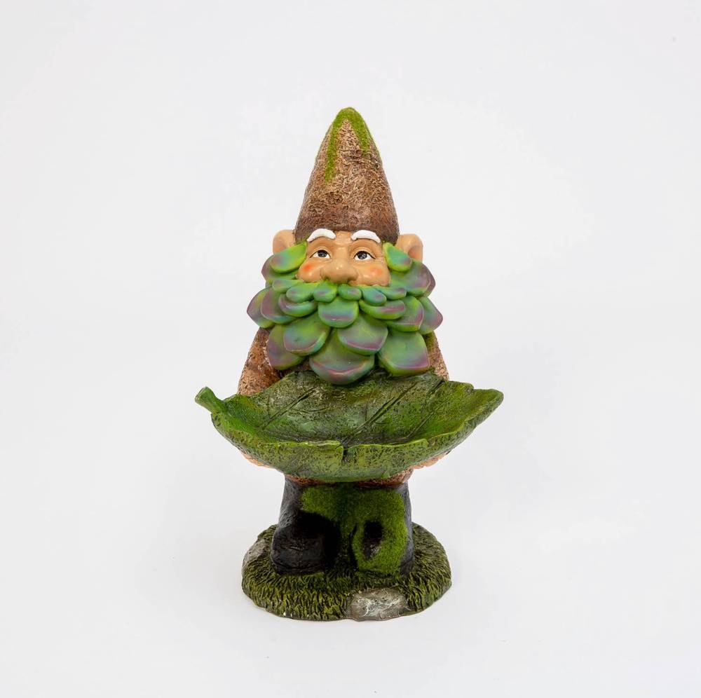 Leaf Bird Feeder Gnome