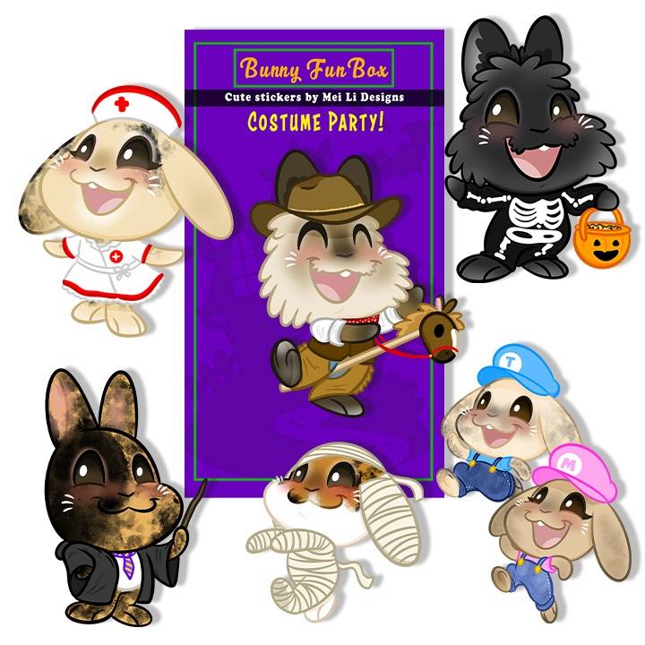 Costume Party Halloween Vinyl Stickers