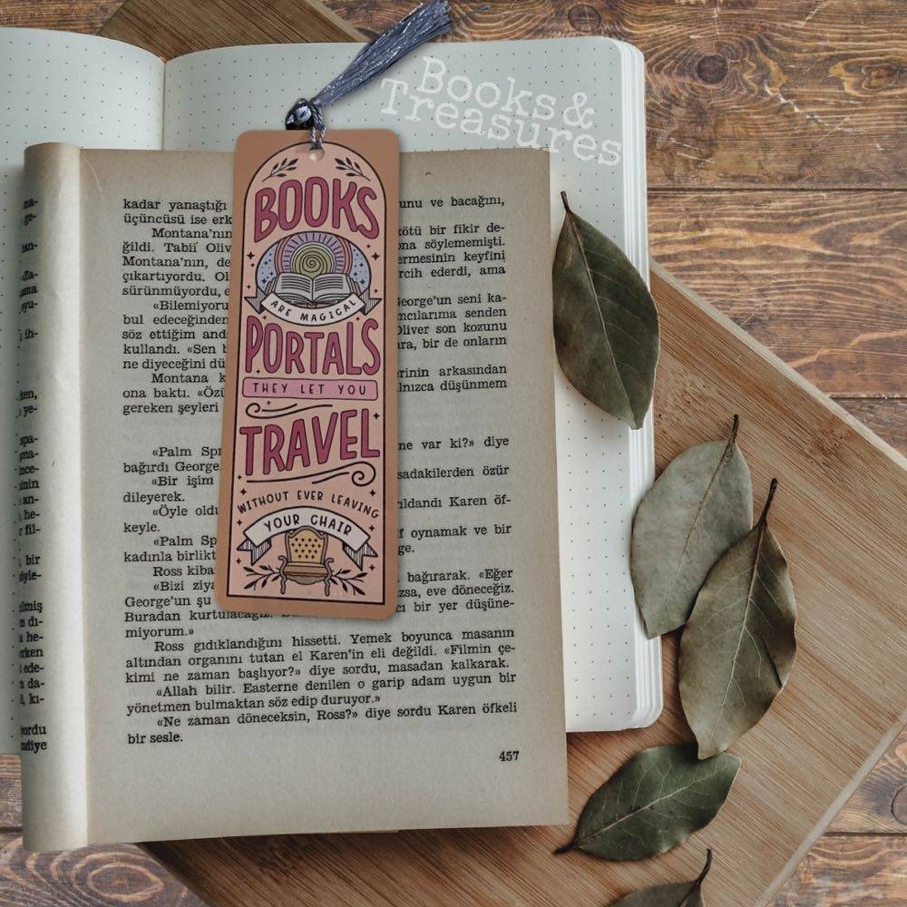 Books are Magical Portals Metal Bookmark