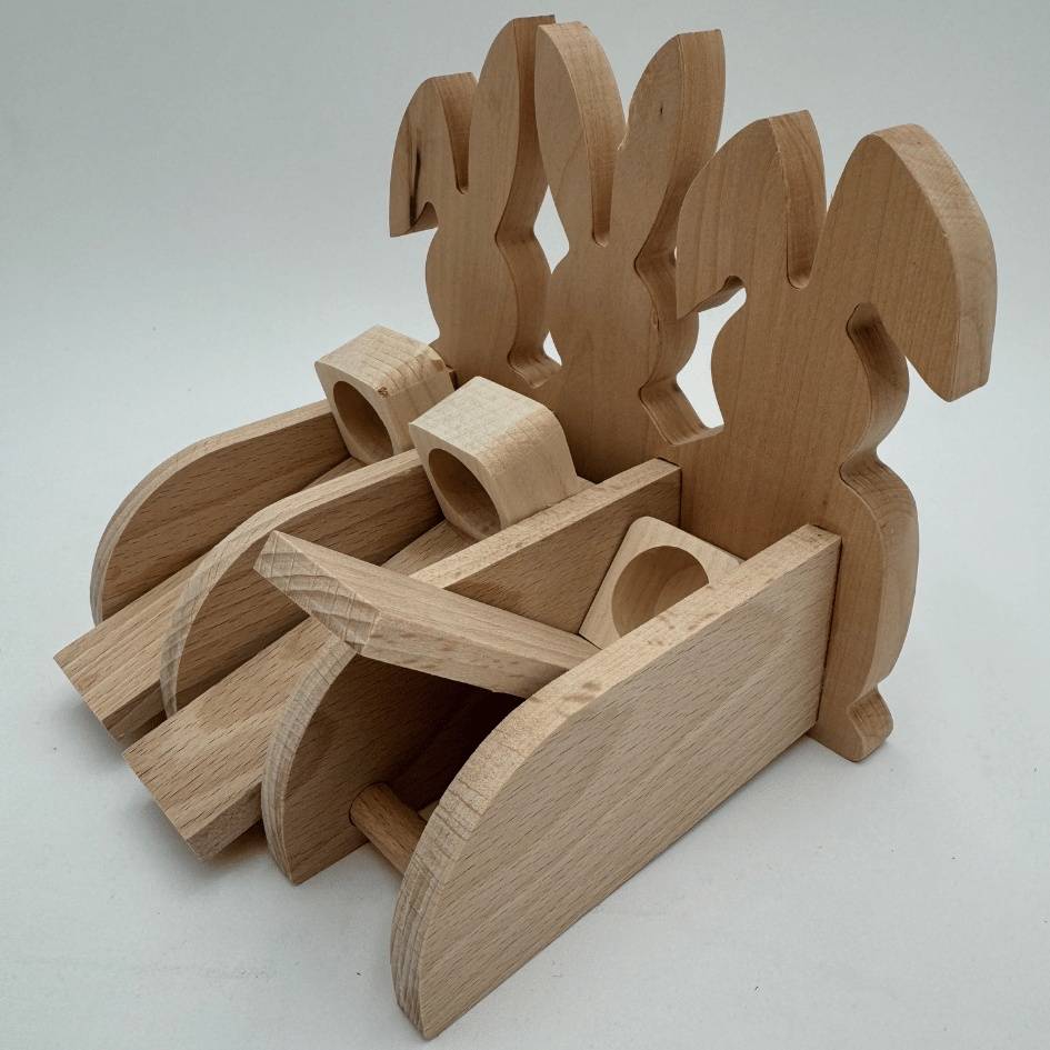 Wooden Bunny Logic Toy, Treat hider for Rabbits, Enrichment Toy for Bunnies