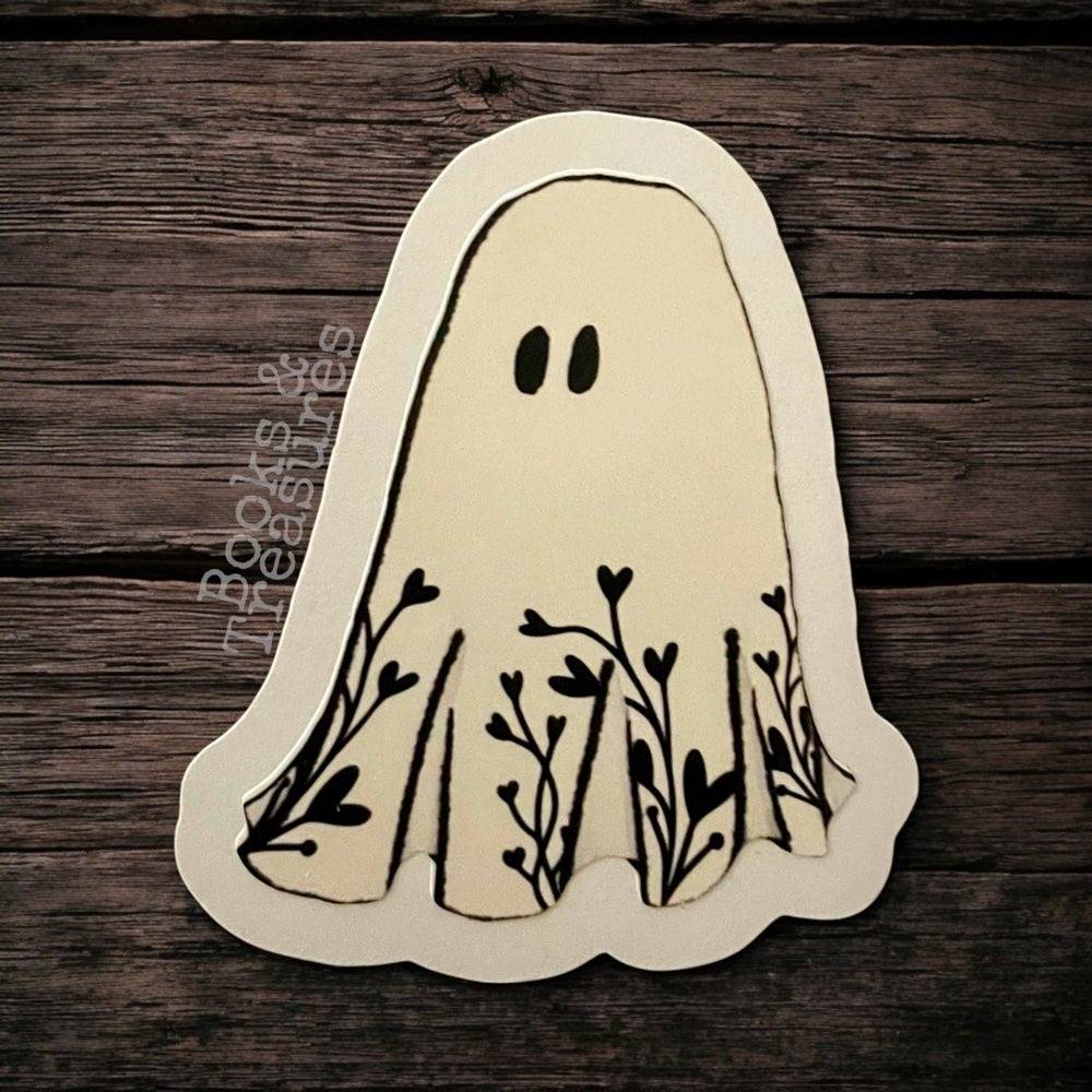 Ghost Vinyl Sticker Hand Drawn Set of 4