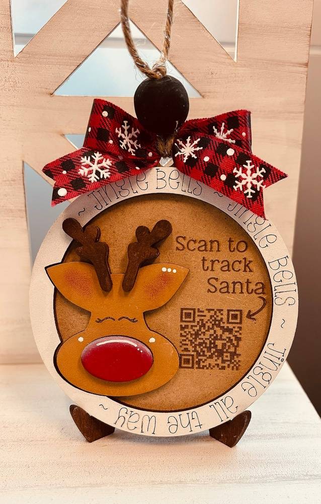 Reindeer Santa Tracker Ornament-DIY Wood Blank