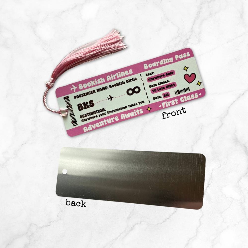 Bookish Airlines Metal Bookmark