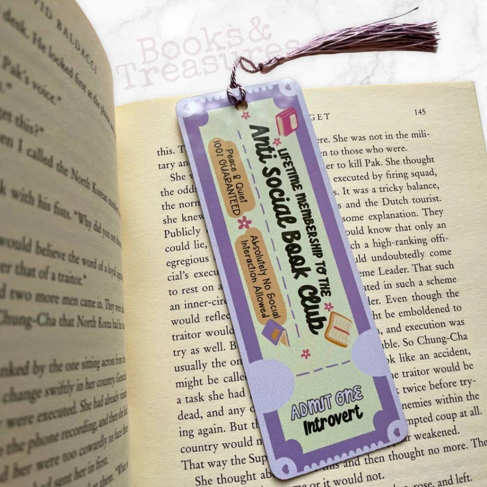 Anti Social Book Club Metal Bookmark Bookish Gift