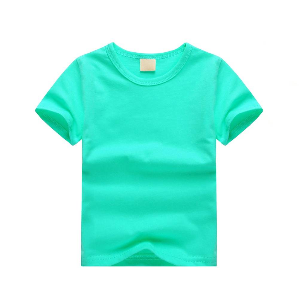 Round Neck T-shirt, Turquoise Blue