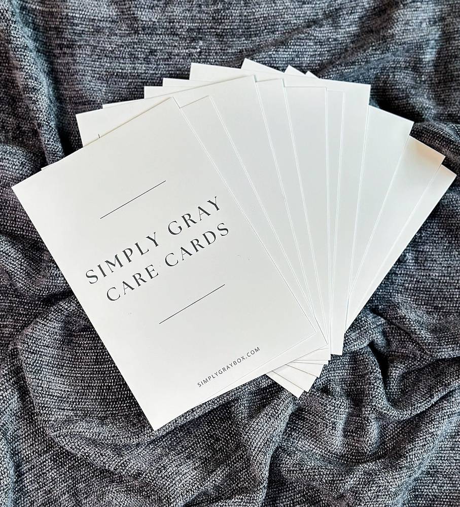 Custom Simply Gray Care Cards