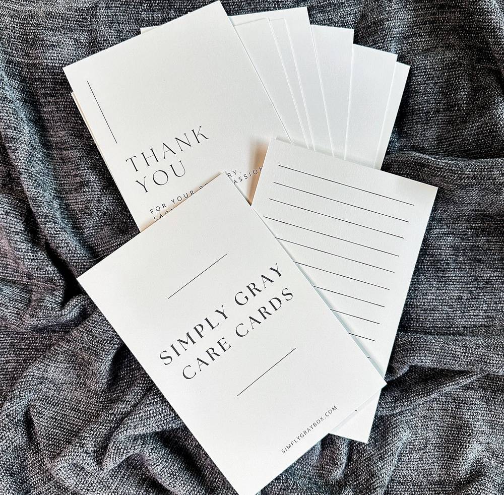 Custom Simply Gray Care Cards