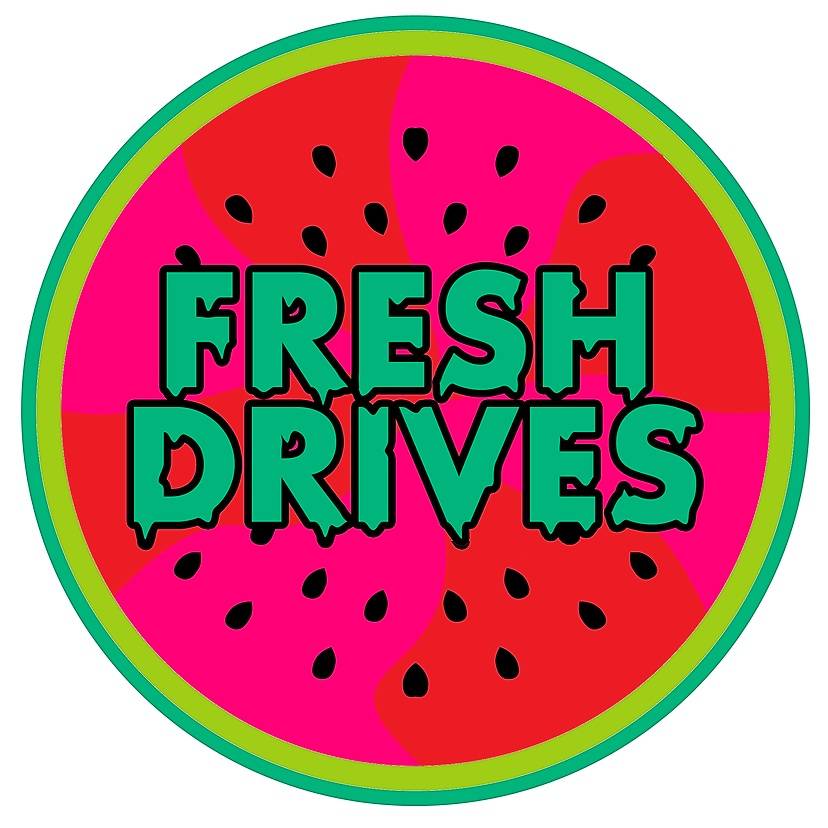 FRESH DRIVES WATER MELON BUMPER STICKER