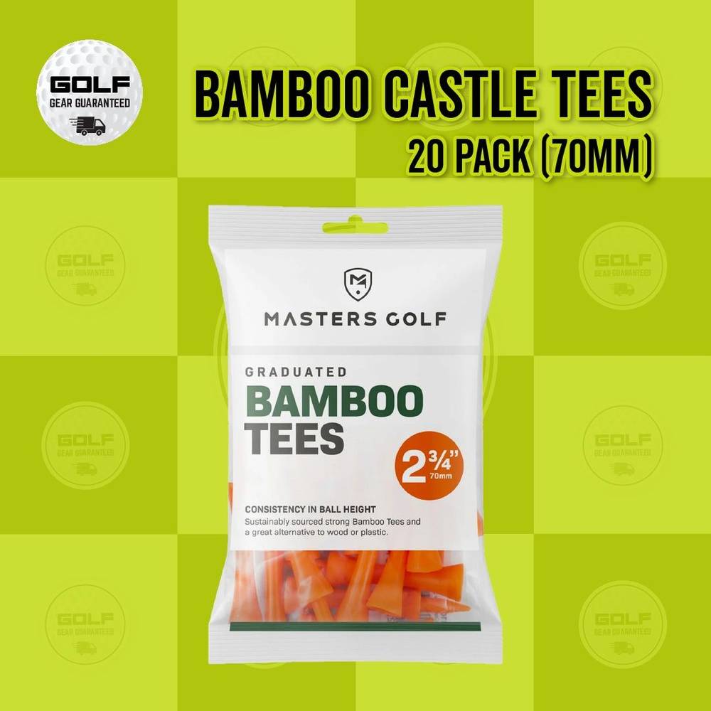 BAMBOO ORANGE CASTLE TEES 20 PACK (70MM)