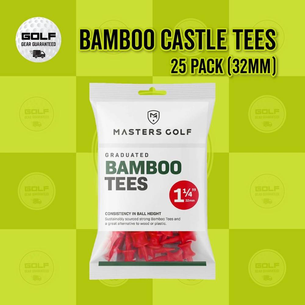 ONE OFF - BAMBOO RED CASTLE TEES 25 PACK (32MM)